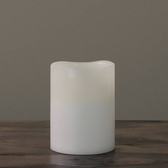 8" White LED Flameless Wick Flickering Pillar Candle